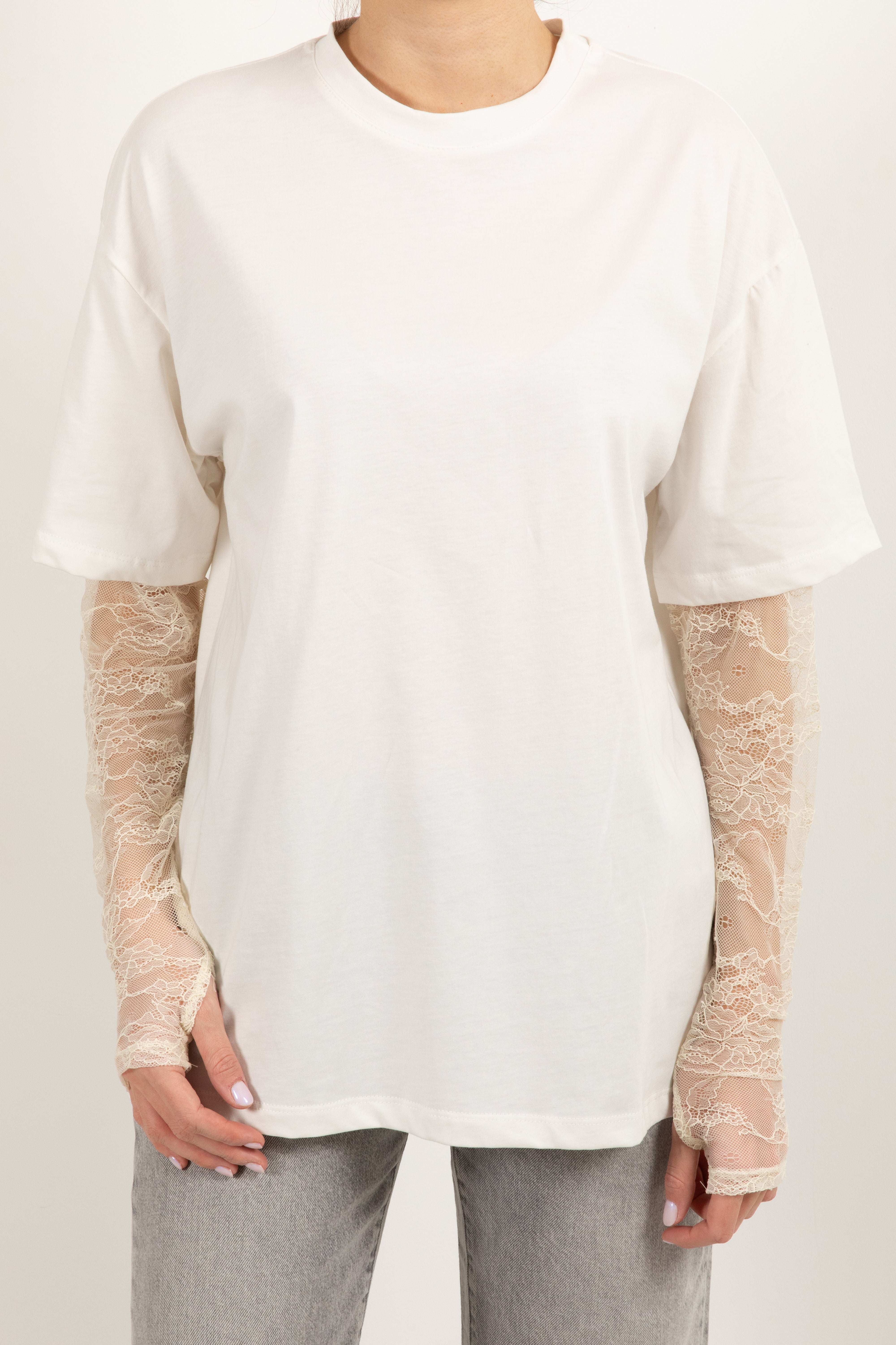 T-shirt con manica in pizzo ViCOLO