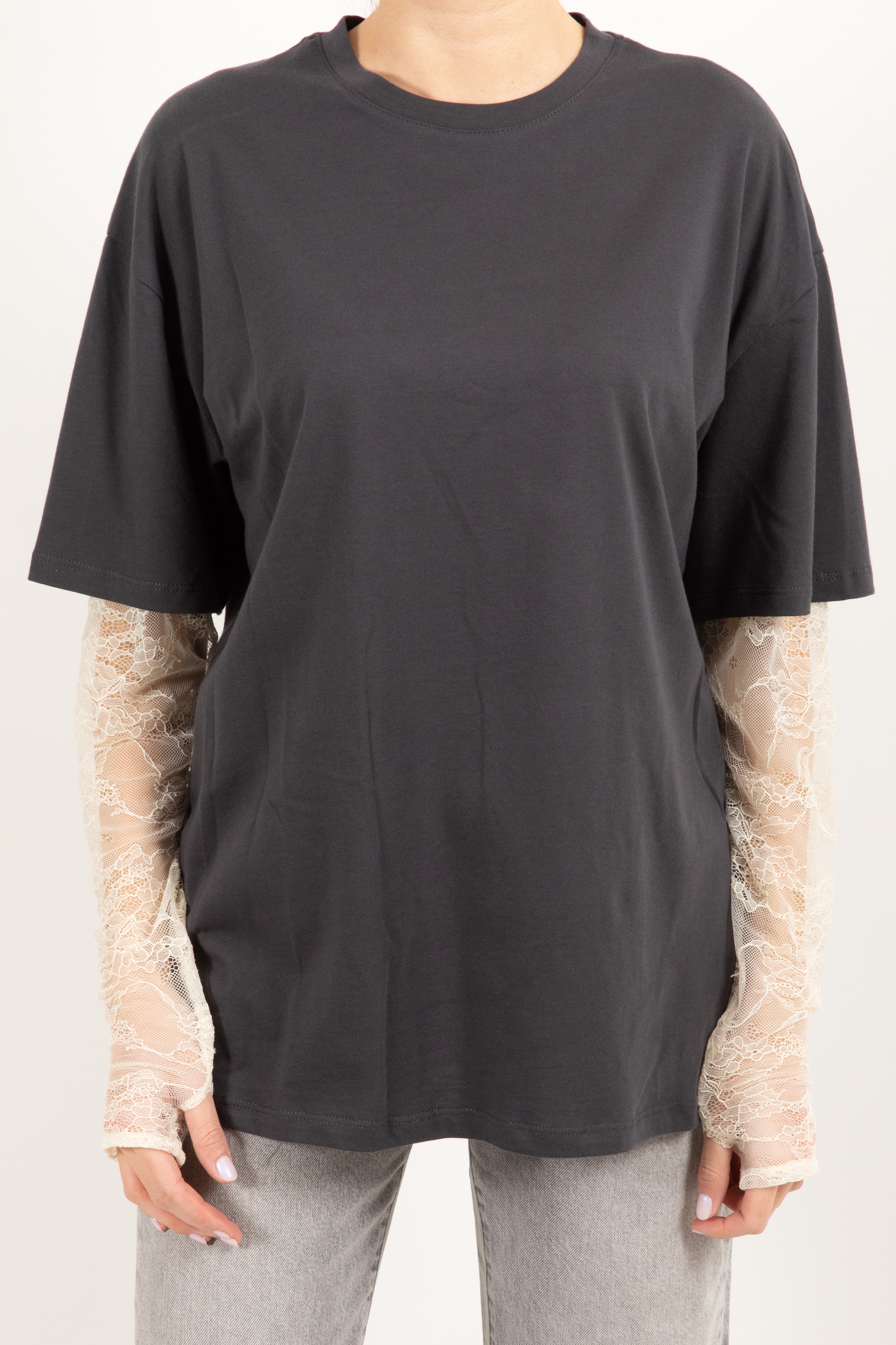 T-shirt con manica in pizzo ViCOLO