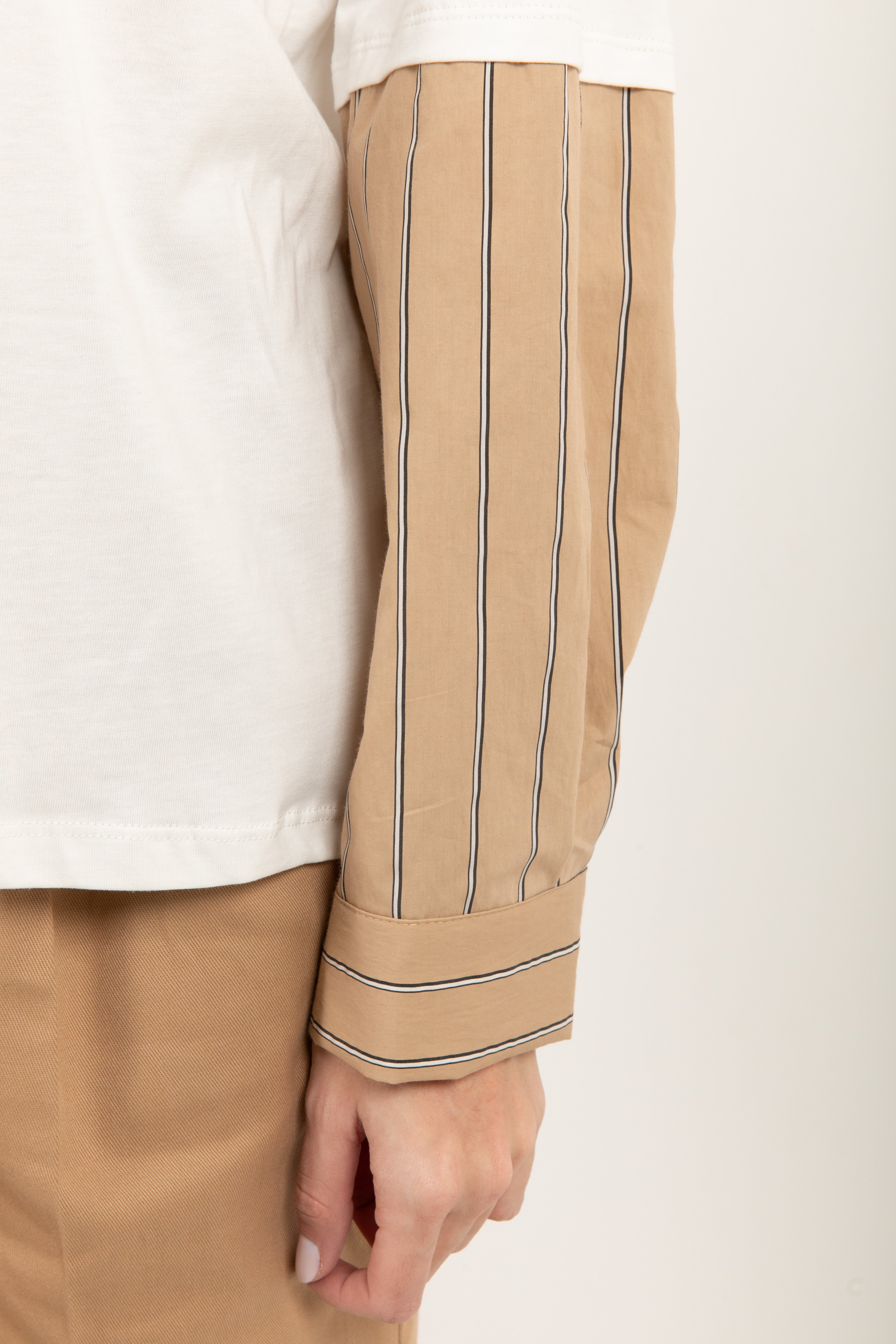 T-shirt con manica camicia beige ViCOLO