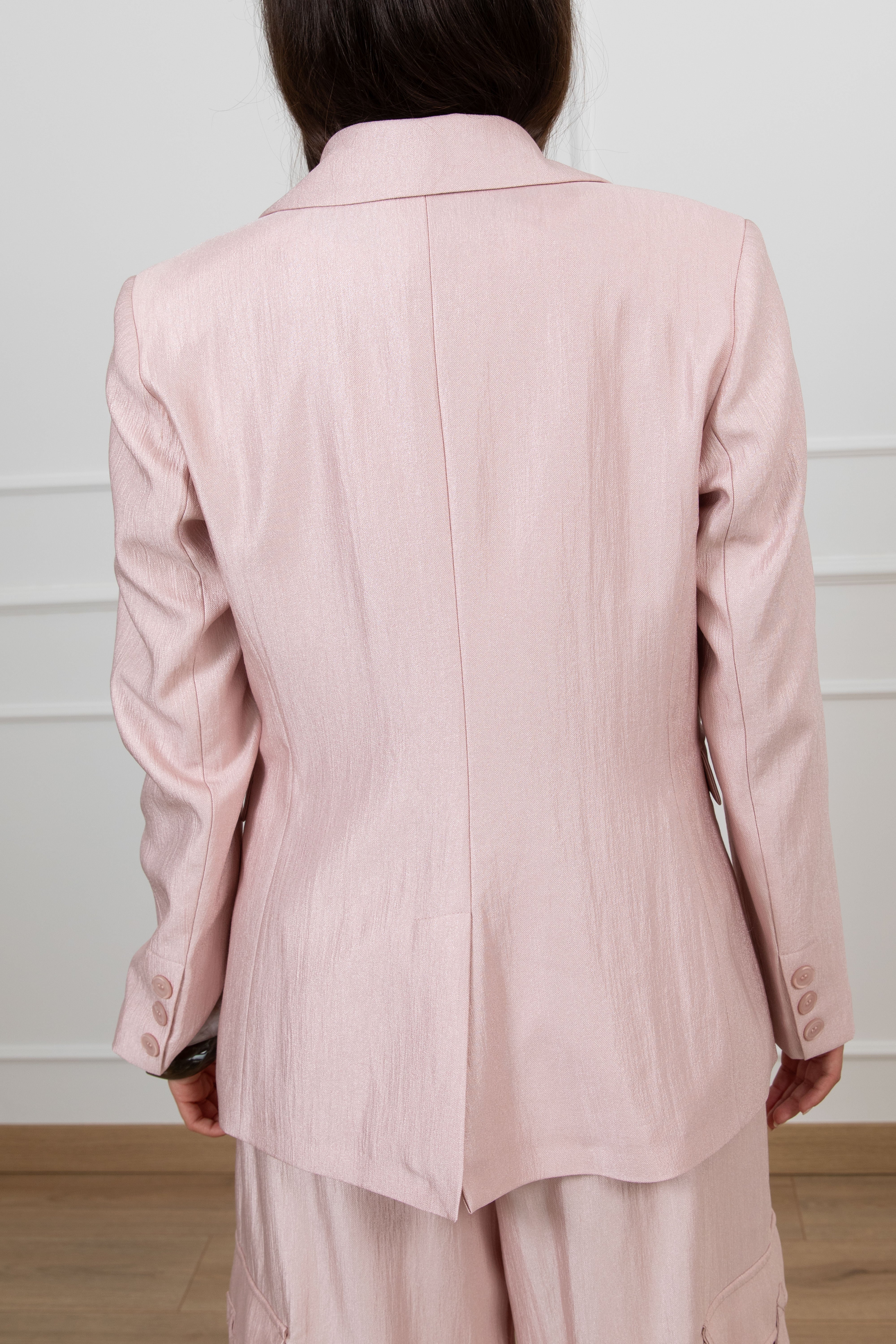 Giacca mono-bottone in tessuto goffrato cangiante Tensione IN