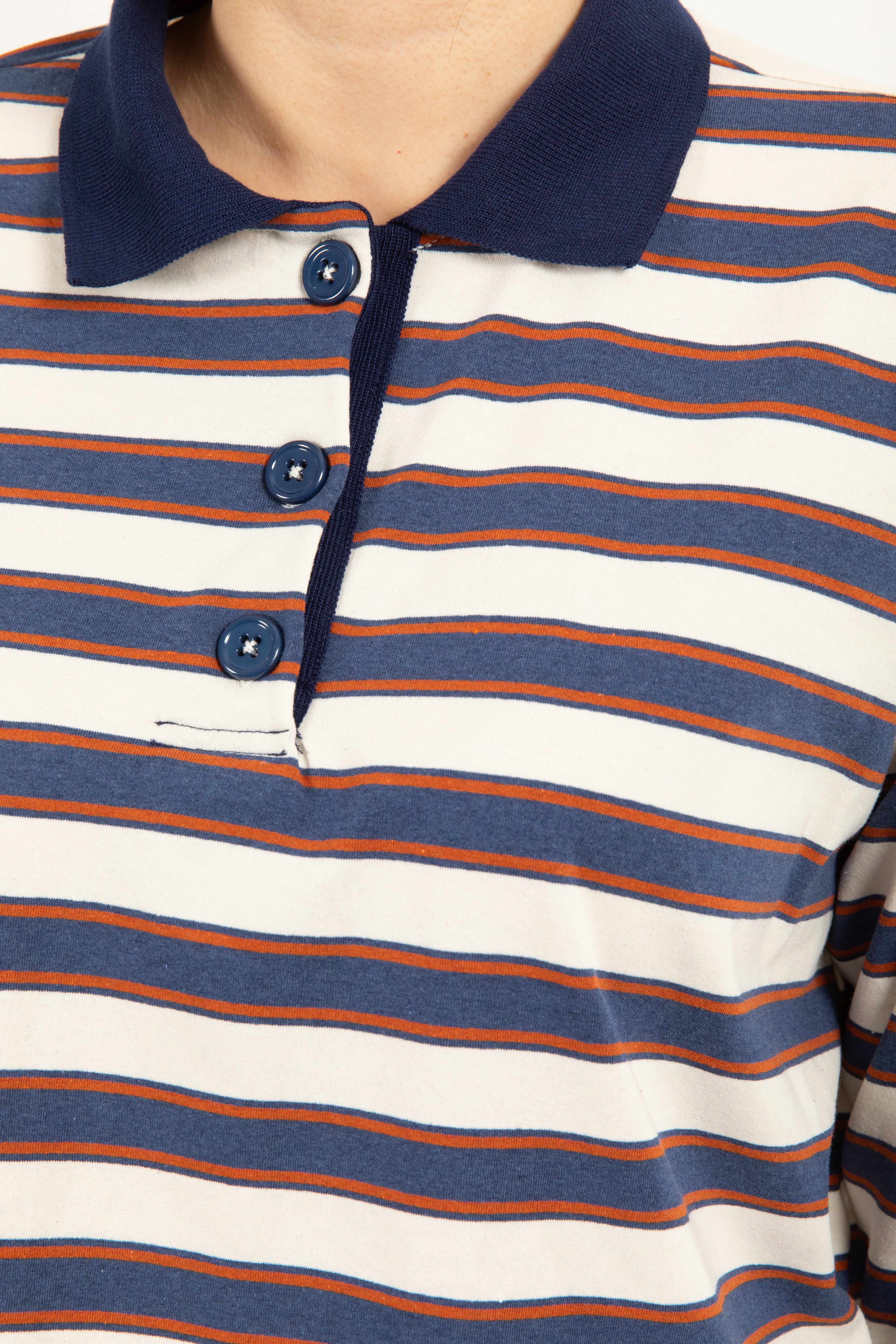 Polo a manica lunga con righe bi-color ViCOLO