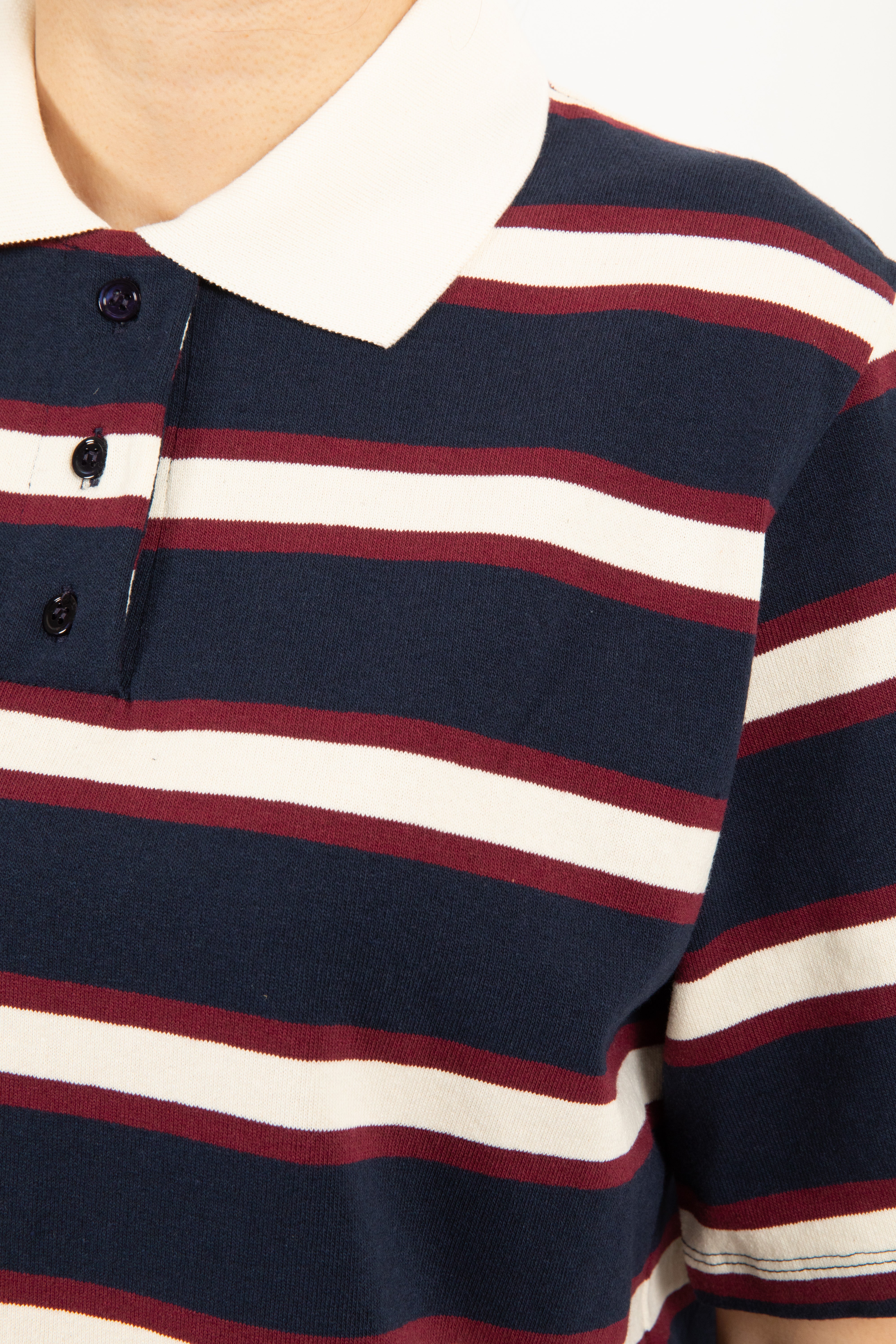 Polo a manica corta con righe bi-color ViCOLO