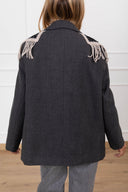 Giacca con inserto crochet e frange sulle spalle ViCOLO