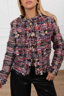 Giacchino in tweed multicolor con bottoni oro Tensione IN