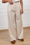 Pantalone in poli-viscosa con pinces Dixie