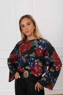 T-shirt manica svasata fantasia rose Tensione IN