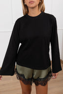 T-shirt manica svasata variante nero Susy Mix