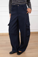 Pantalone barrel-fit cargo variante blu Haveone