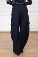Pantalone barrel-fit cargo variante blu Haveone