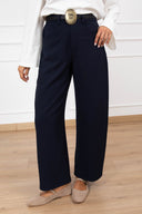 Pantalone 5 tasche in viscosa con cintura placca variante blu Tensione IN