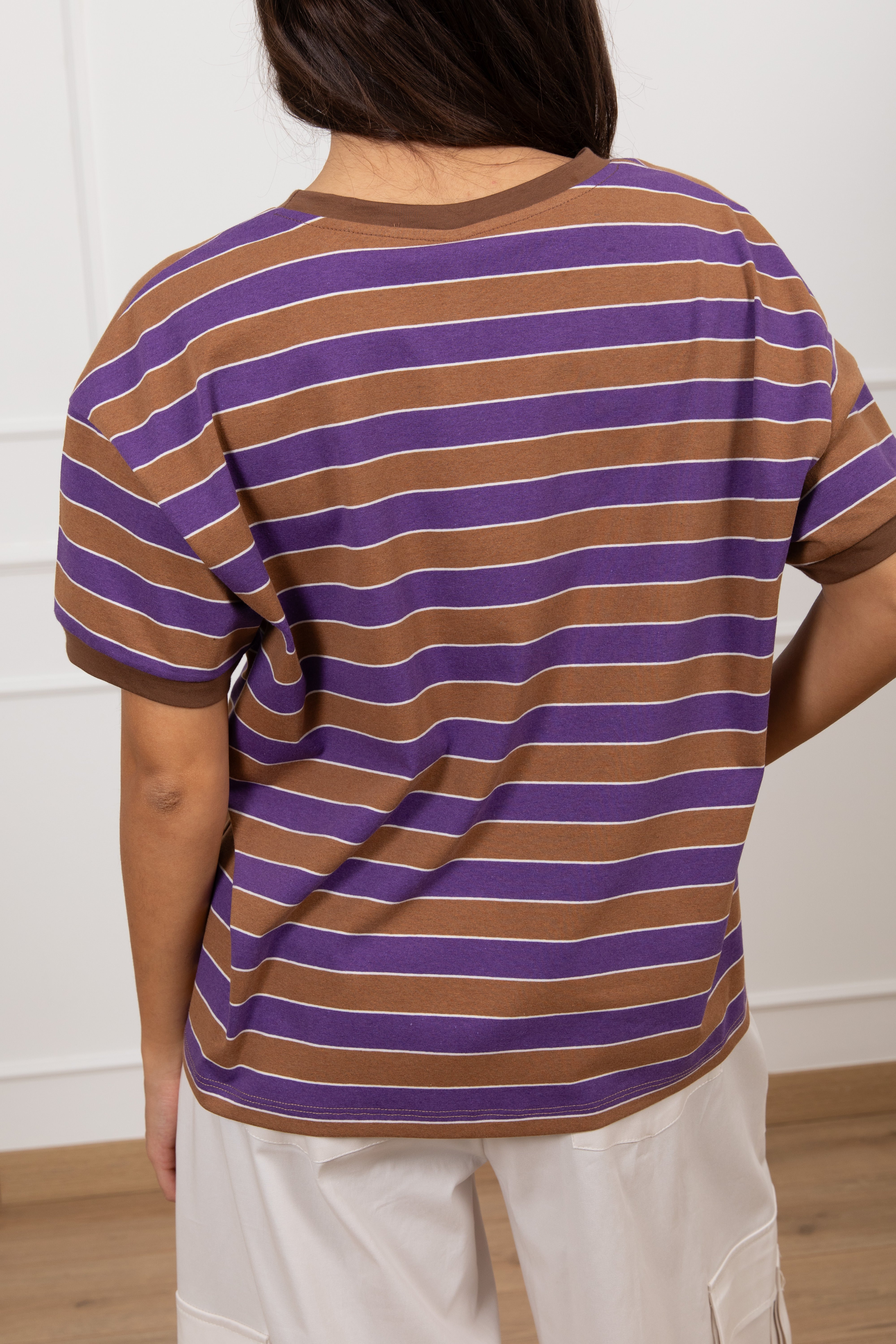 T-shirt manica corta a righe larghe Tensione IN