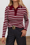 Polo in maglia a righe variante bordeaux Tensione IN