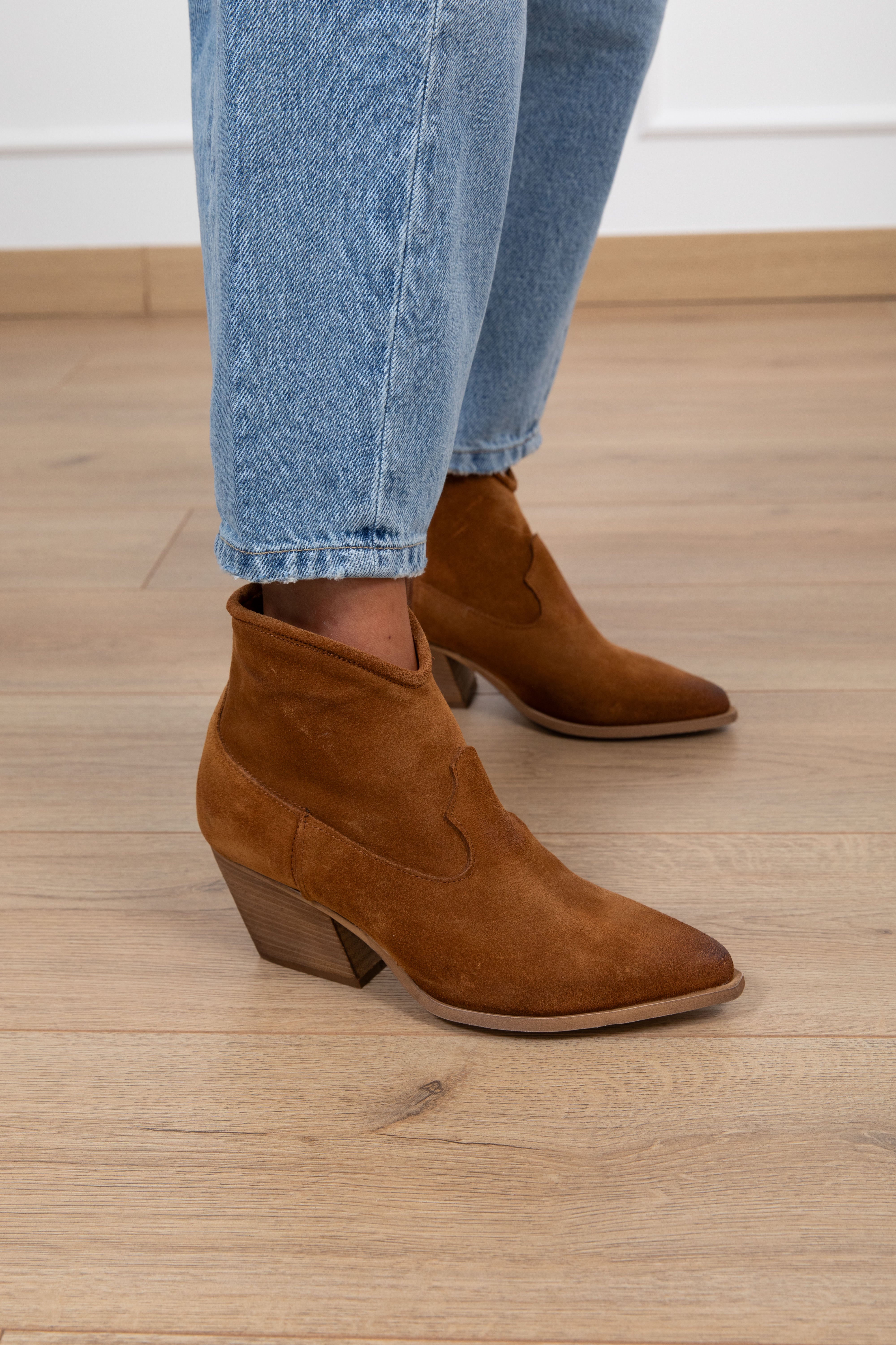 Texano basso in camoscio con zip Susy Mix