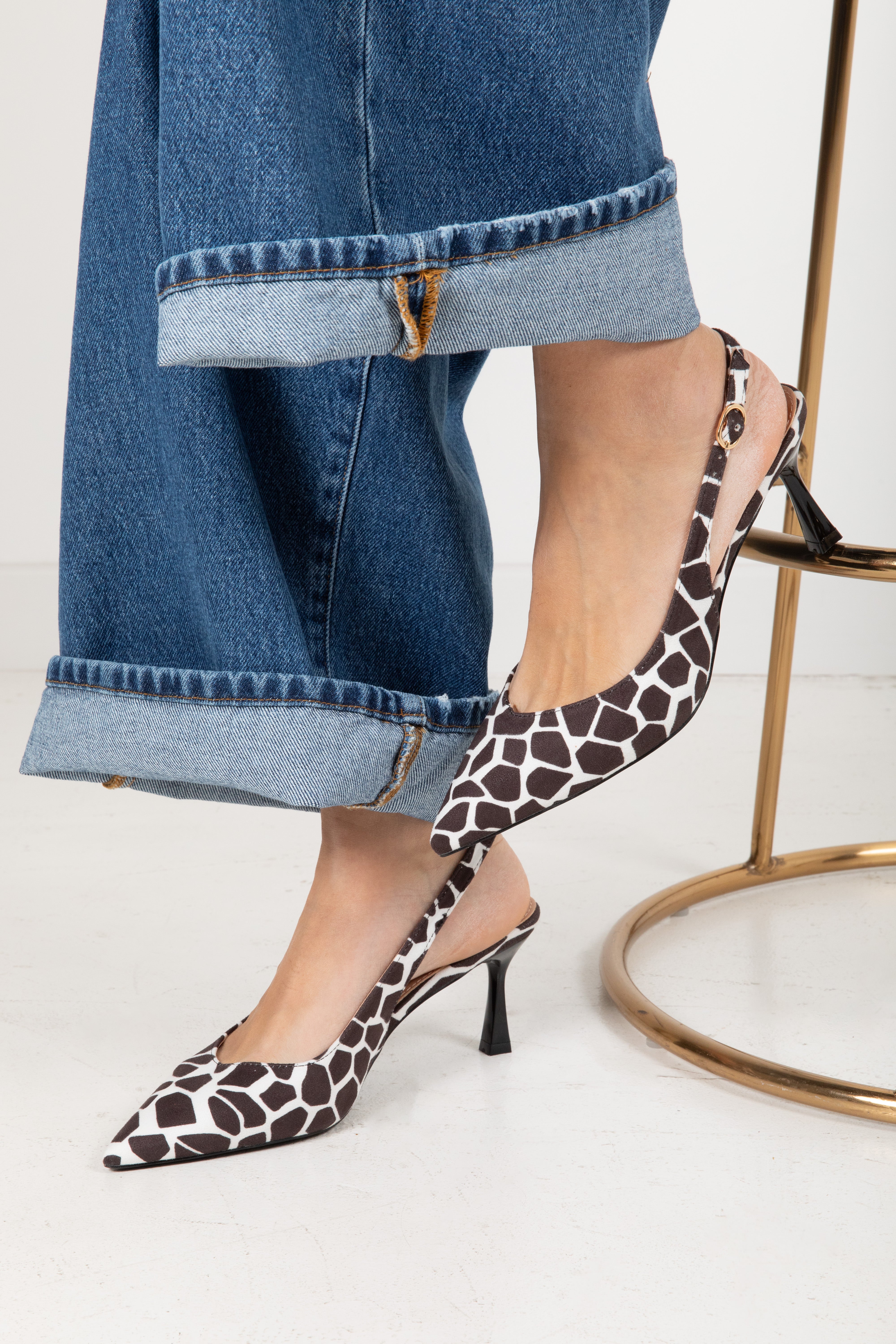 Sling back cow print Susy Mix