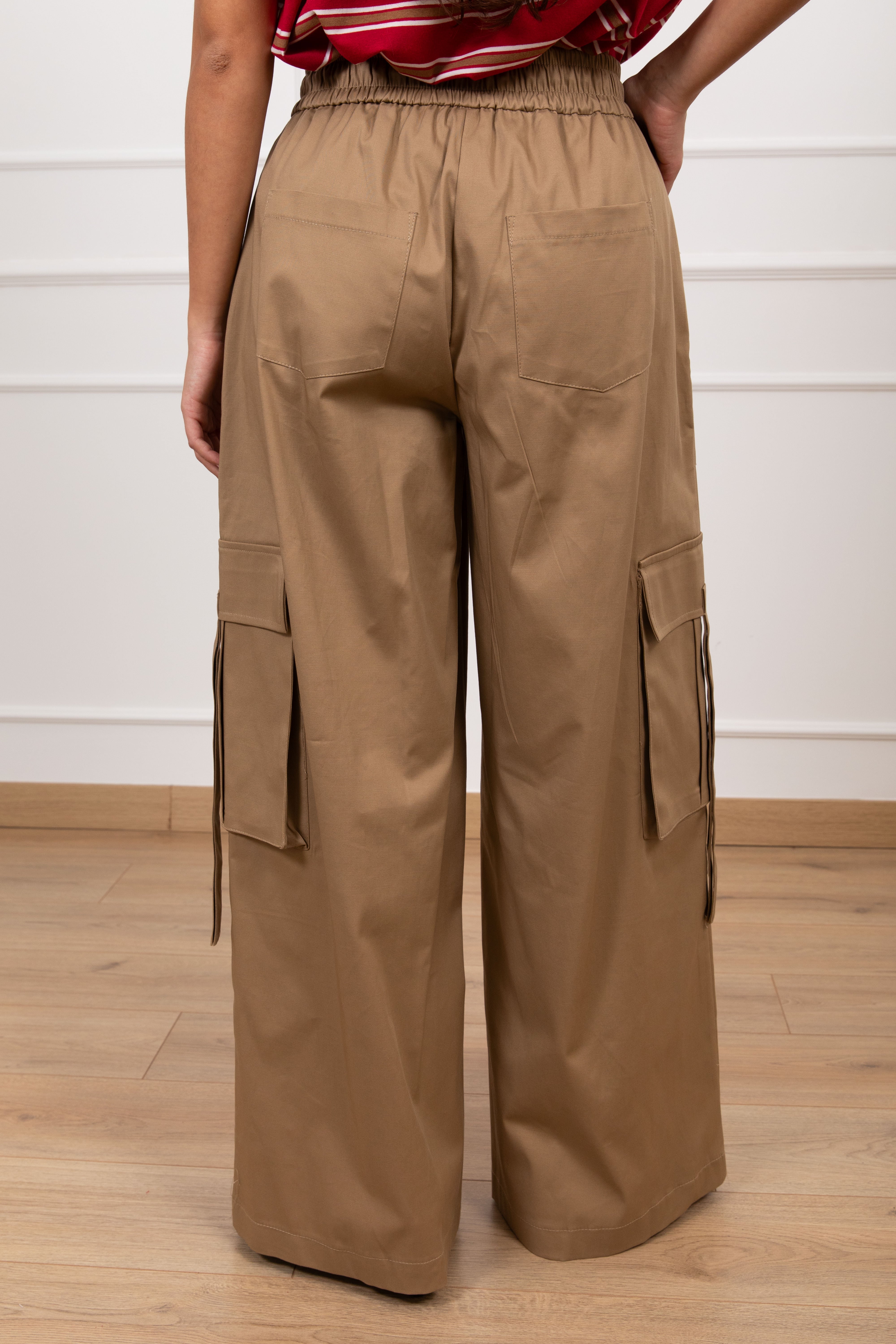 Pantalone cargo in cotone con elastico Tensione IN