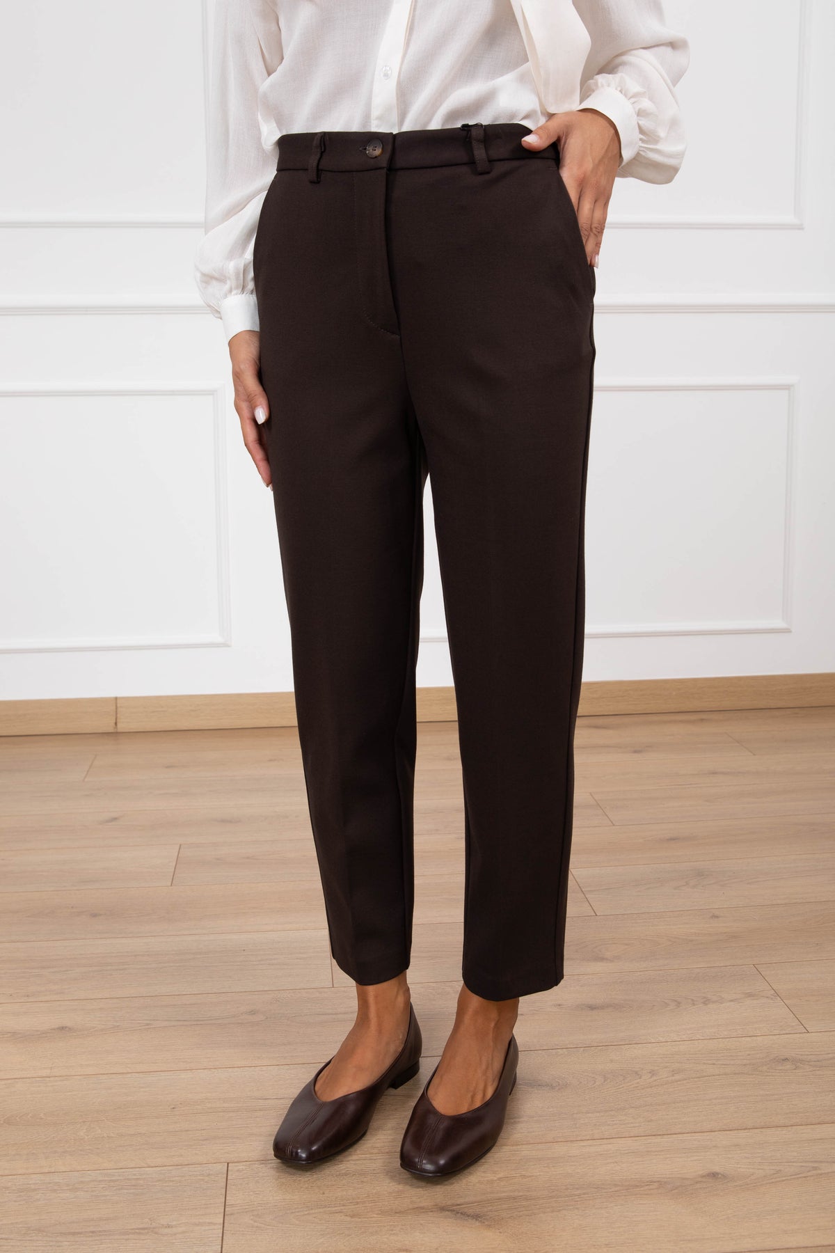 Pantalone sigaretta in punto milano variante fondente ViCOLO