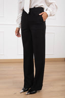 Pantalone gamba dritta in punto milano variante nero ViCOLO