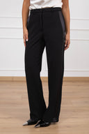 Pantalone gamba dritta con banda in raso variante nero ViCOLO