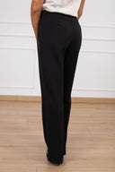 Pantalone gamba dritta con banda in raso variante nero ViCOLO
