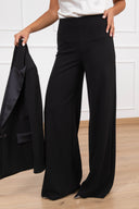 Pantalone gamba larga in crepe variante nero ViCOLO