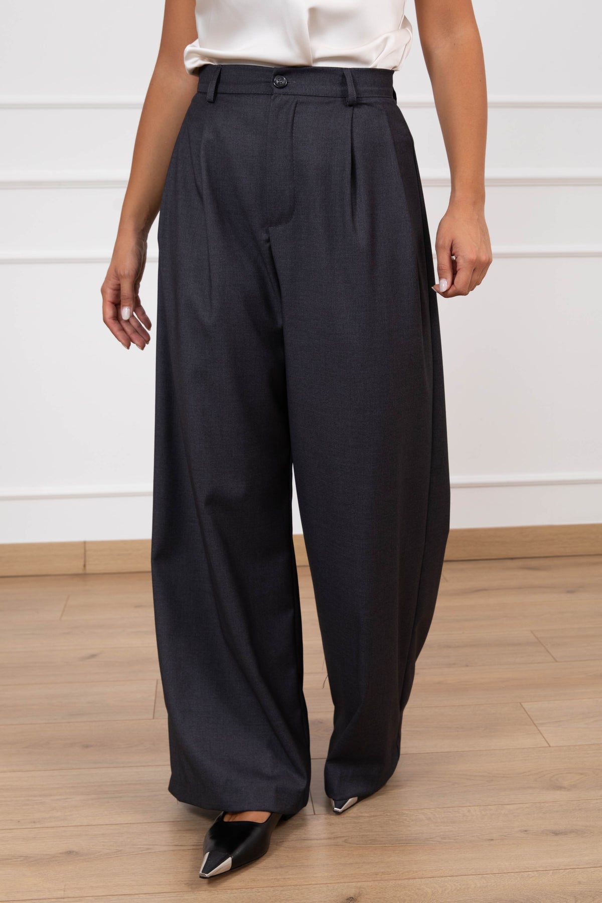 Pantalone sartoriale doppia pinces variante grigio Haveone