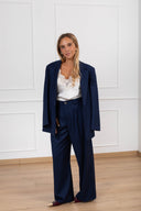 Pantalone sartoriale doppia pinces variante blu Haveone