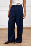 Pantalone sartoriale doppia pinces variante blu Haveone