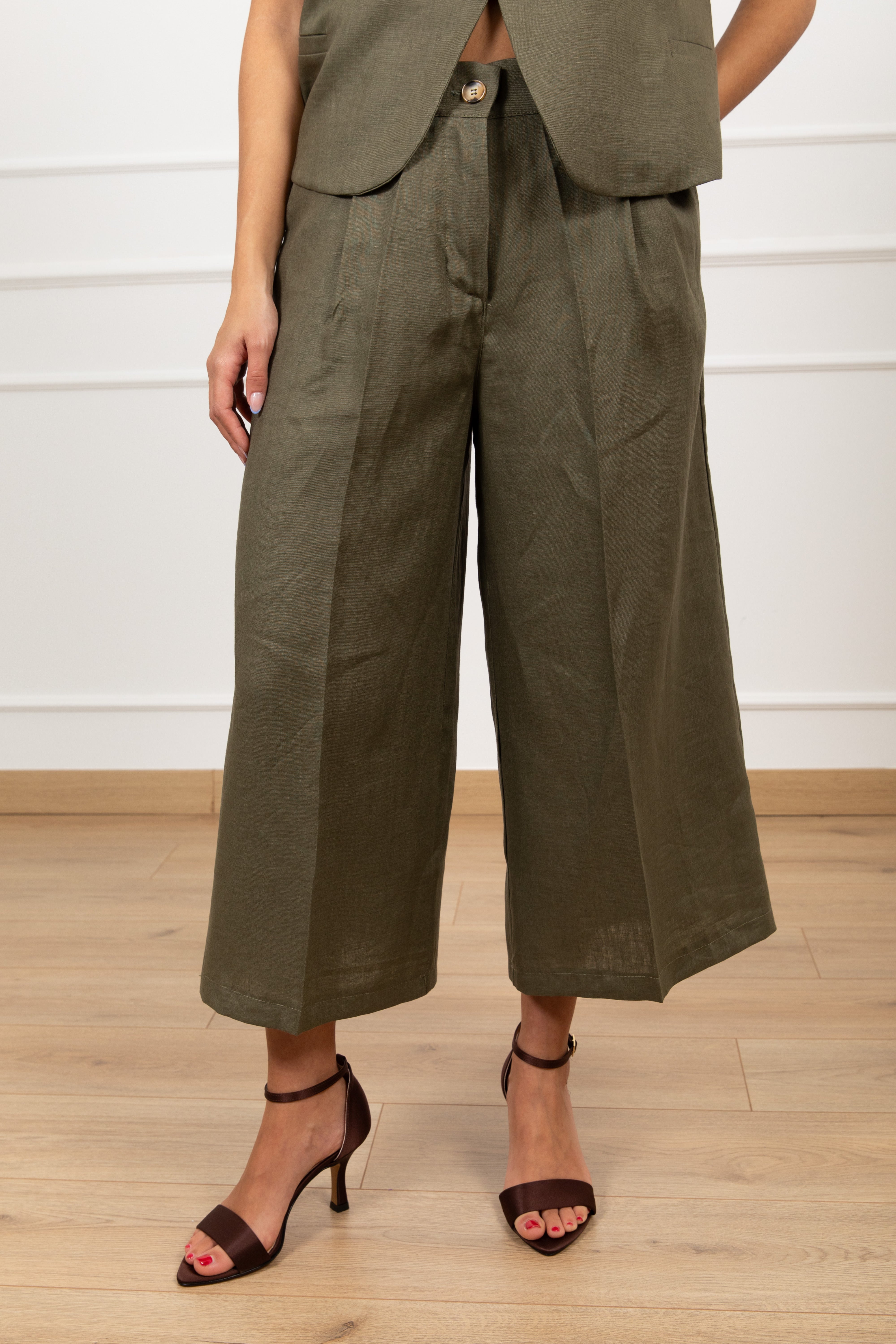 Pantalone gamba larga in lino ViCOLO