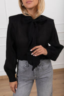 Blusa in viscosa con spallina imbottita variante nero Susy Mix