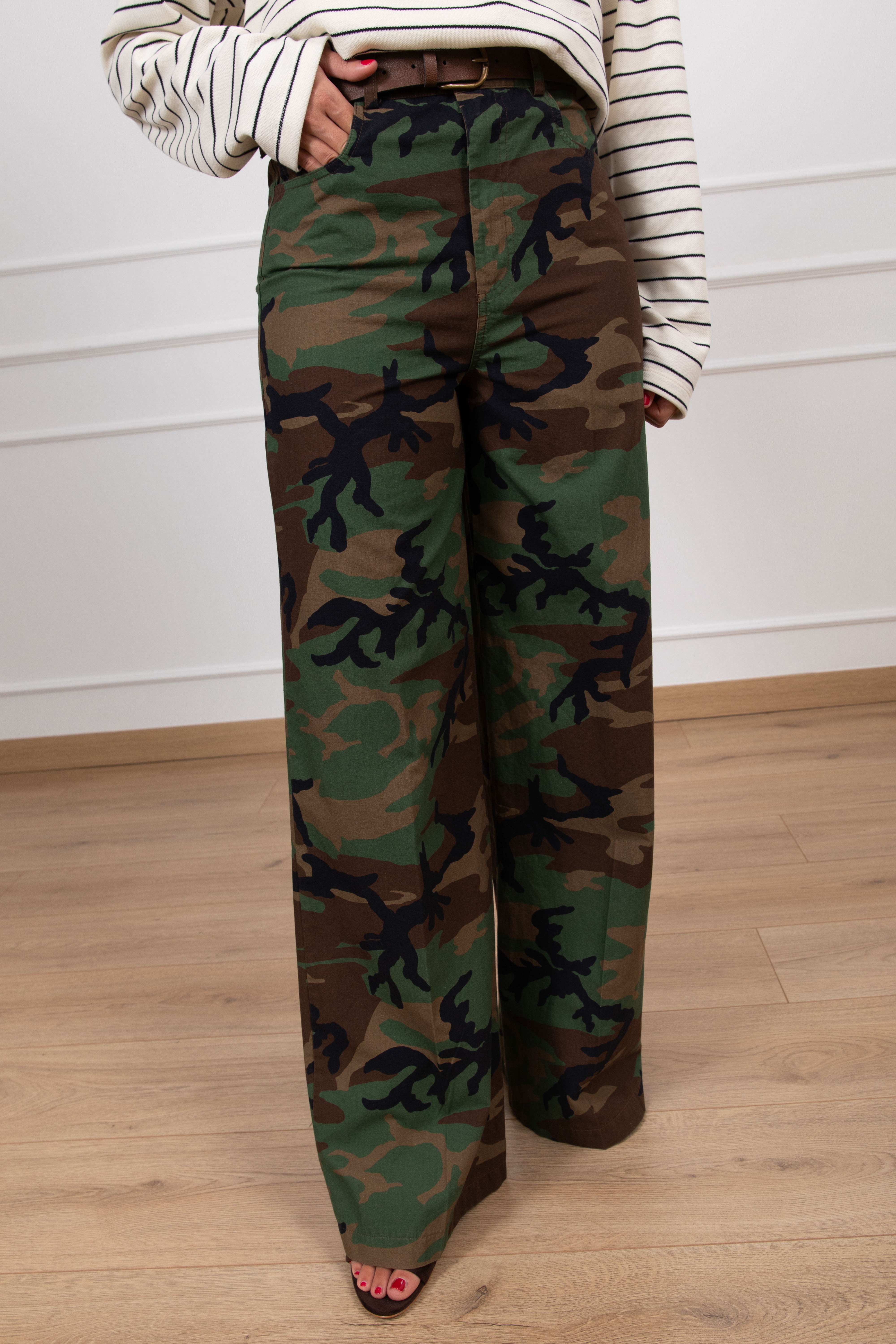 Pantalone camouflage a palazzo ViCOLO