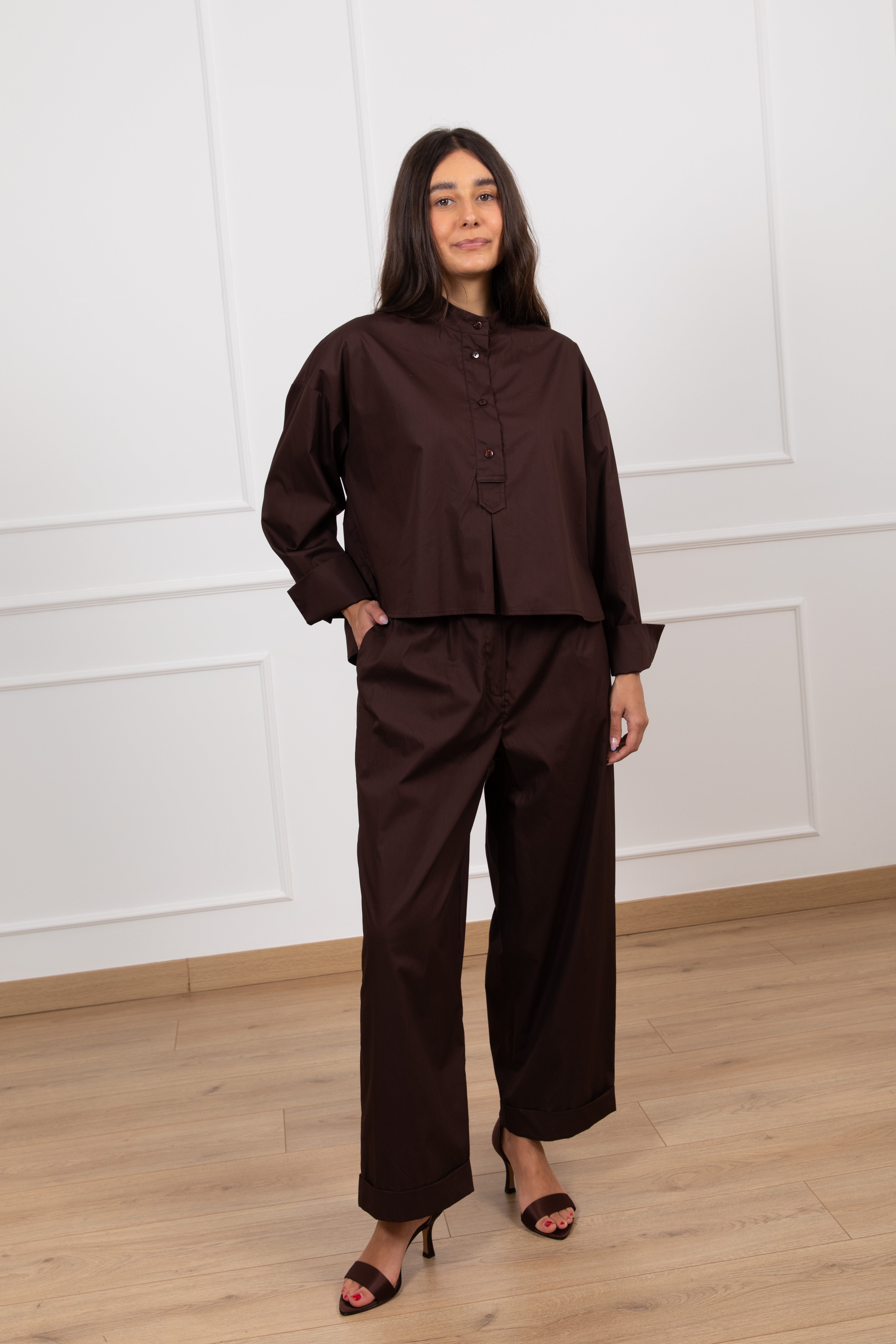 Pantalone in cotone con elastico Tensione IN