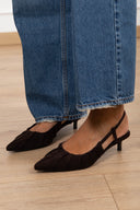 Sling back in eco-camoscio variante moro Susy Mix