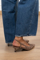 Sling back in eco-camoscio variante tortora Susy Mix