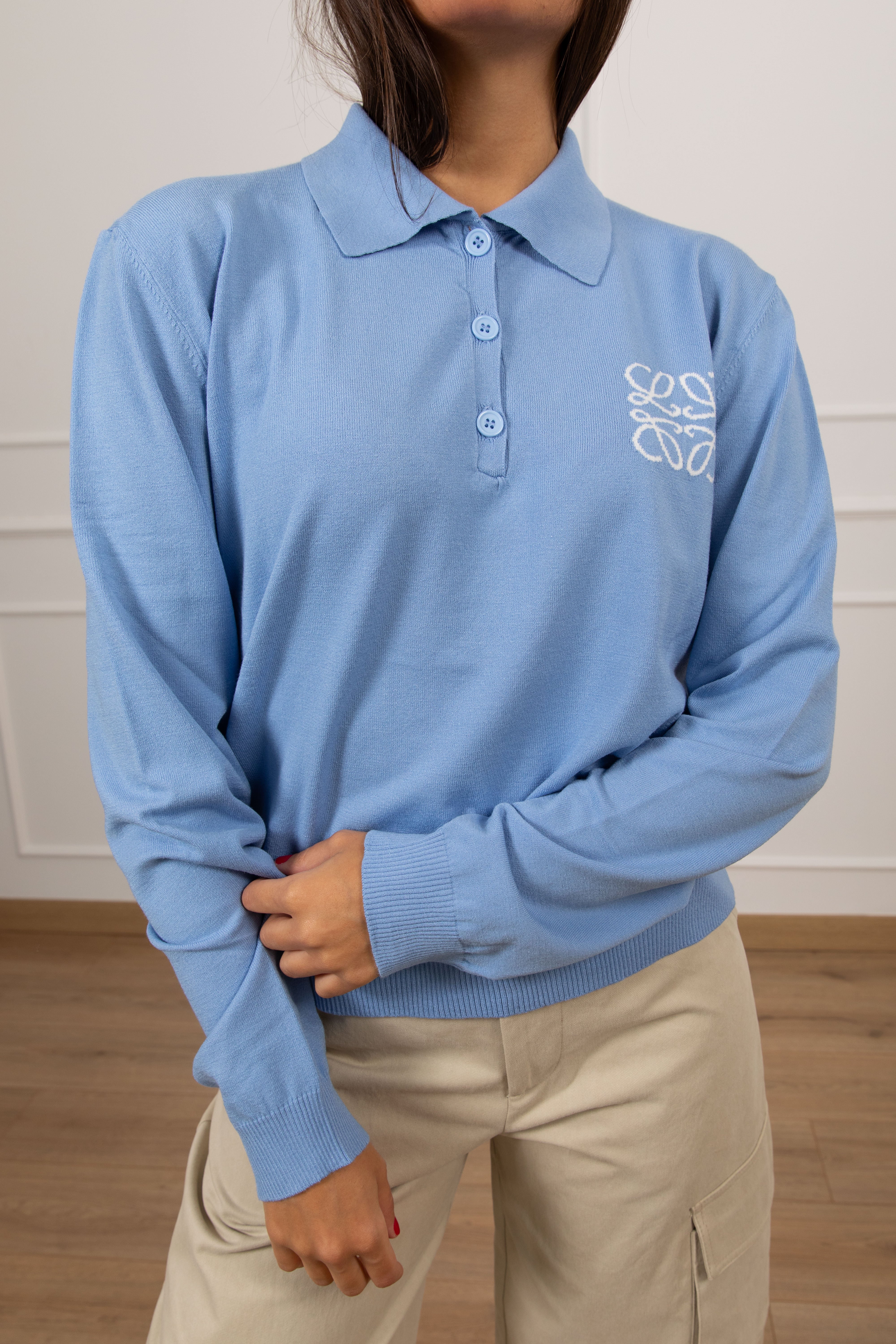 Polo manica lunga con ricamo Motel