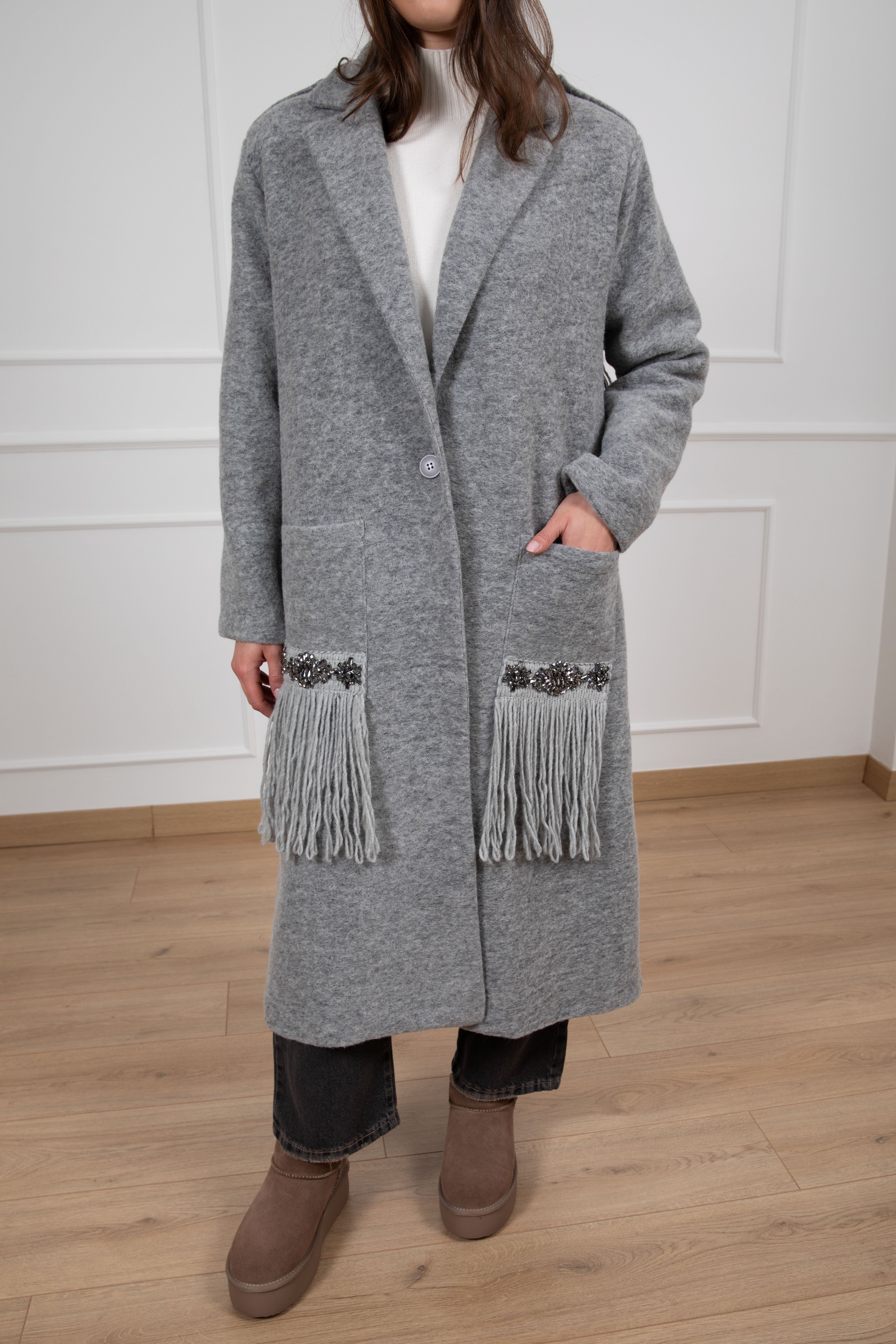 Cappotto in maglia con frange Susy Mix