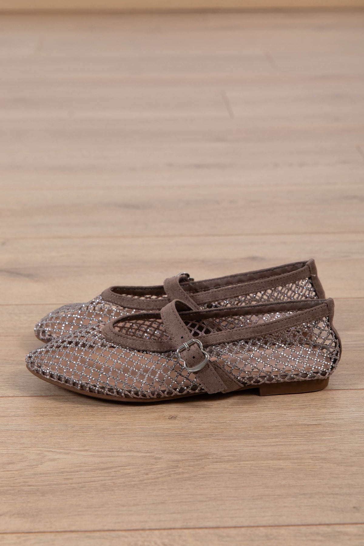 Ballerina a rete con strass variante tortora Susy Mix