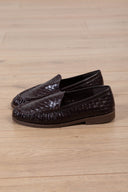 Mocassino in eco-pelle intrecciata variante moro Susy Mix