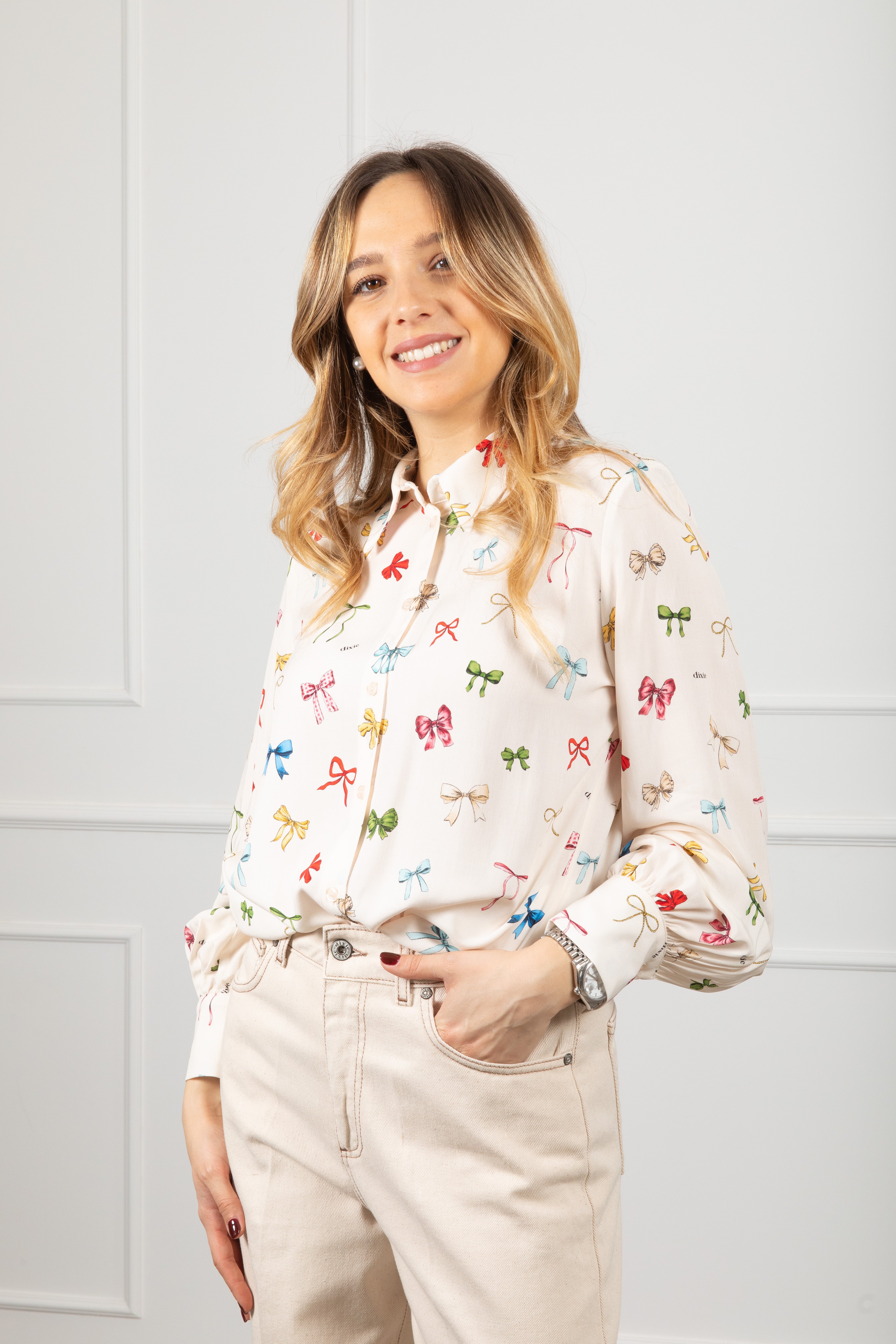 Camicia con fantasia fiocchi Dixie