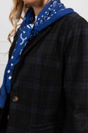 Giacca check con inserto bandana variante moro/bluette Haveone