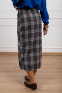 Longuette check effetto camicia annodata con abbottonatura Haveone