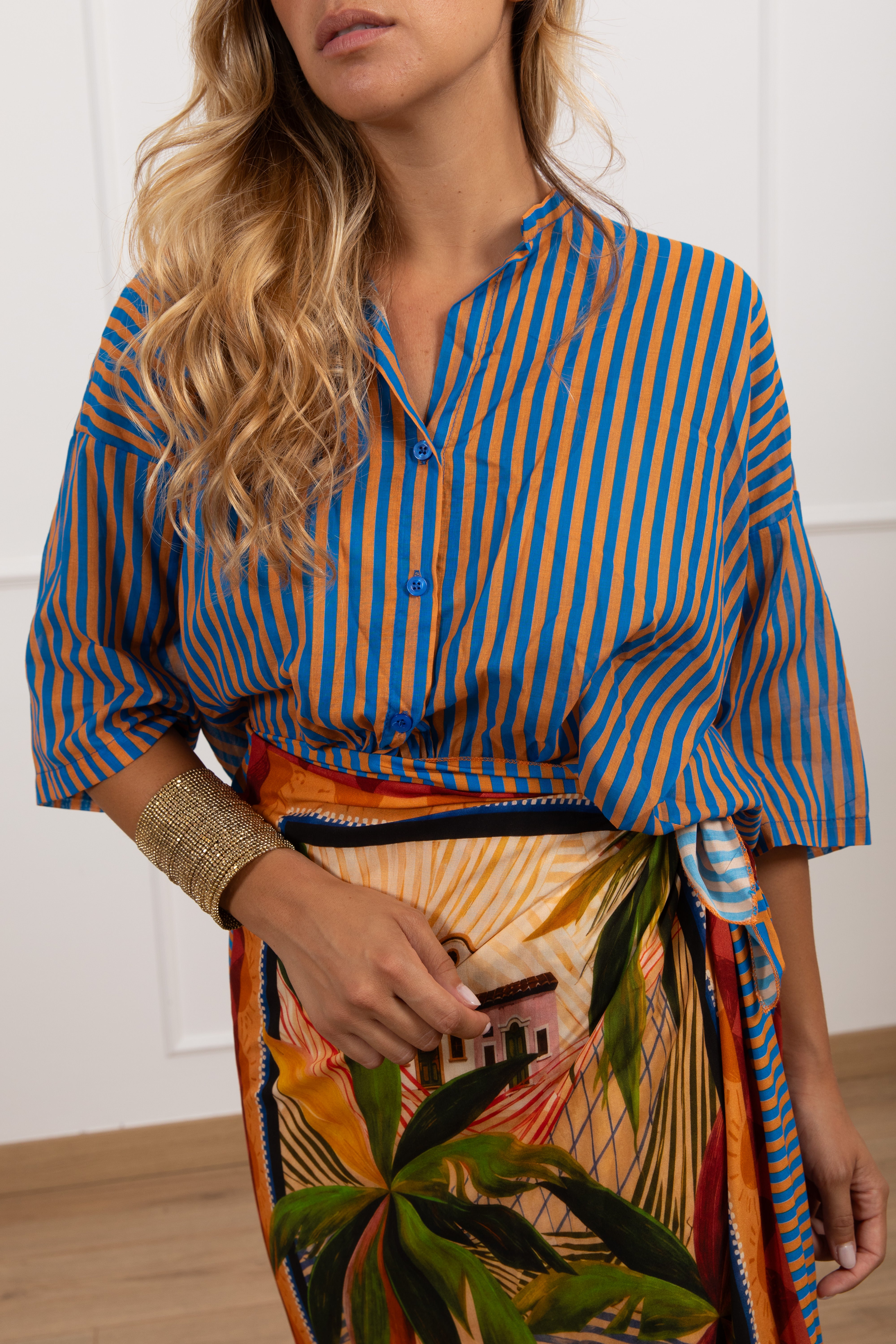 Camicia a righe bluette Tensione IN