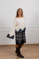 Bermudone check con inserto pizzo Haveone