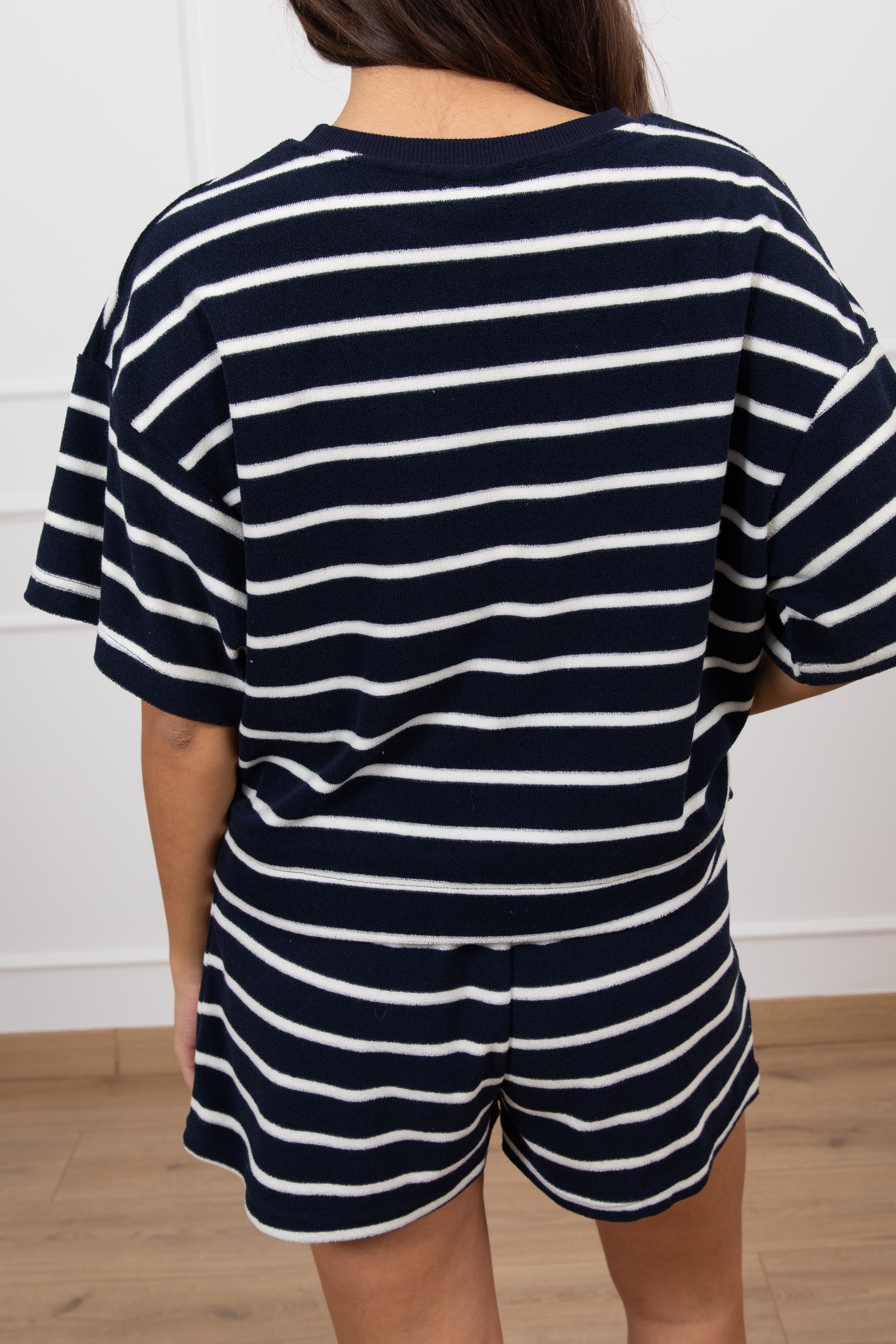 T-shirt "N 5" a righe in spugna Tensione IN