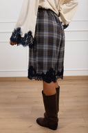 Bermudone check con inserto pizzo Haveone