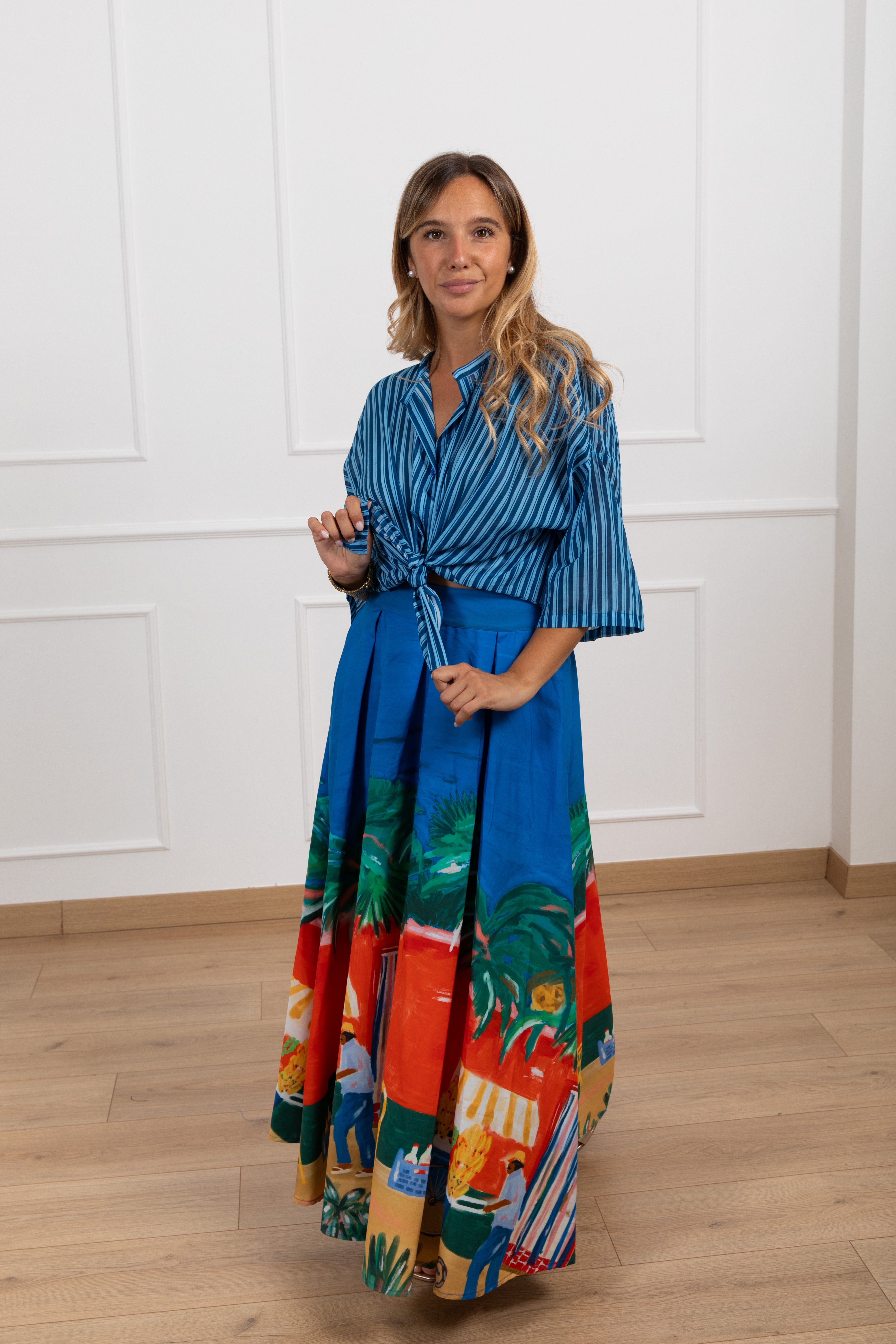 Camicia a righe asimmetriche Tensione IN