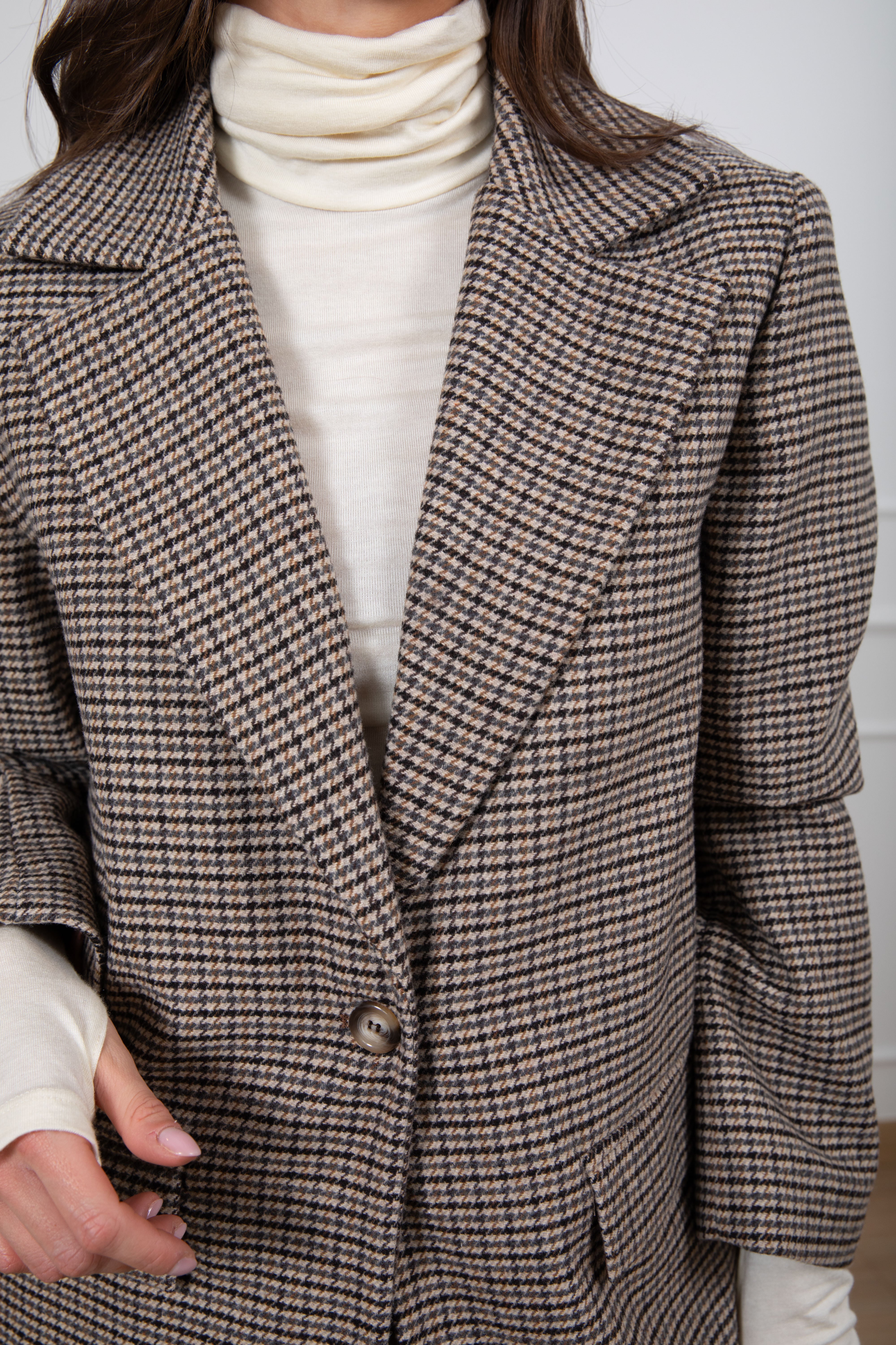 Giacca check in lana over-size ViCOLO