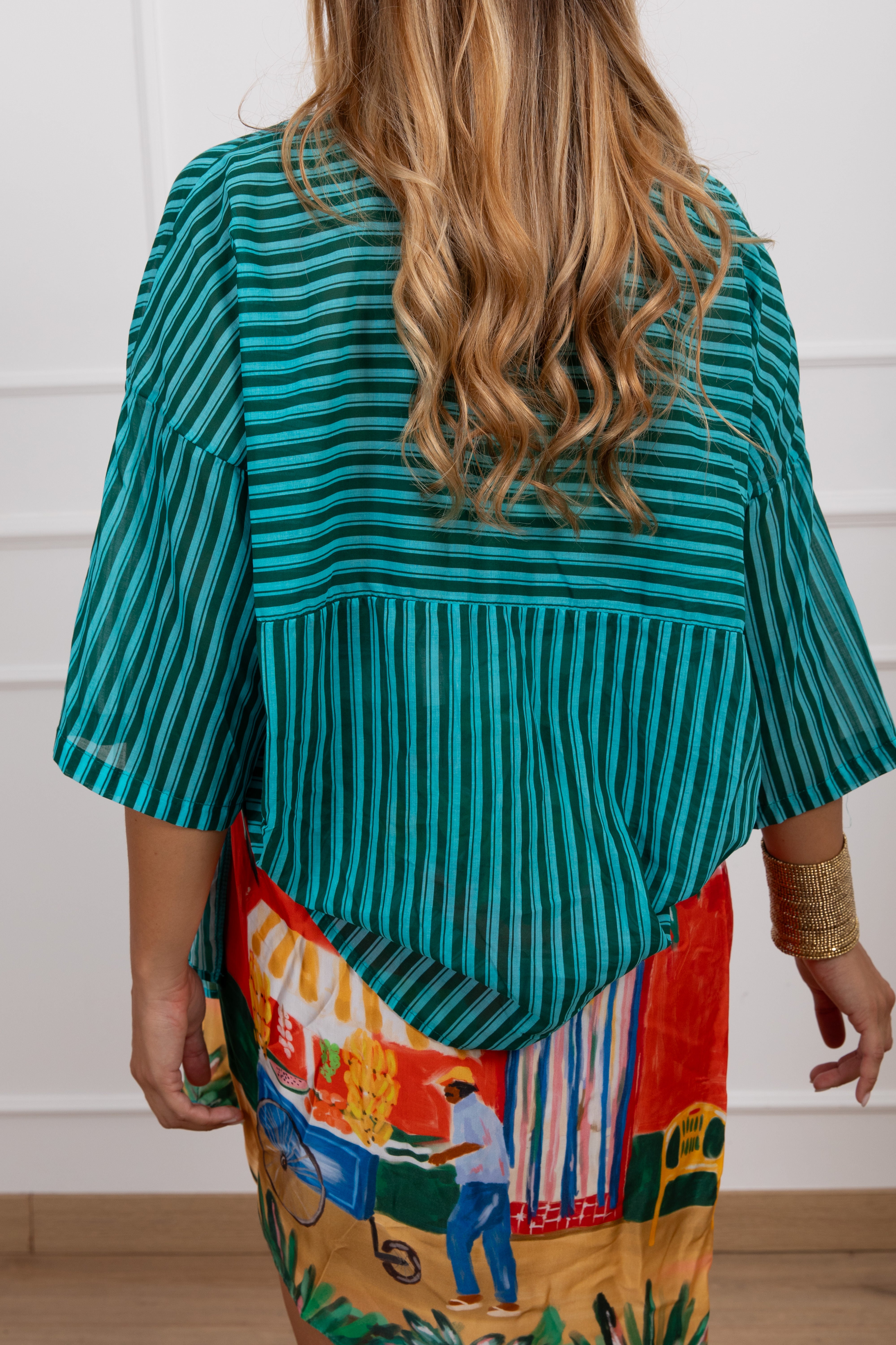 Camicia a righe asimmetriche Tensione IN