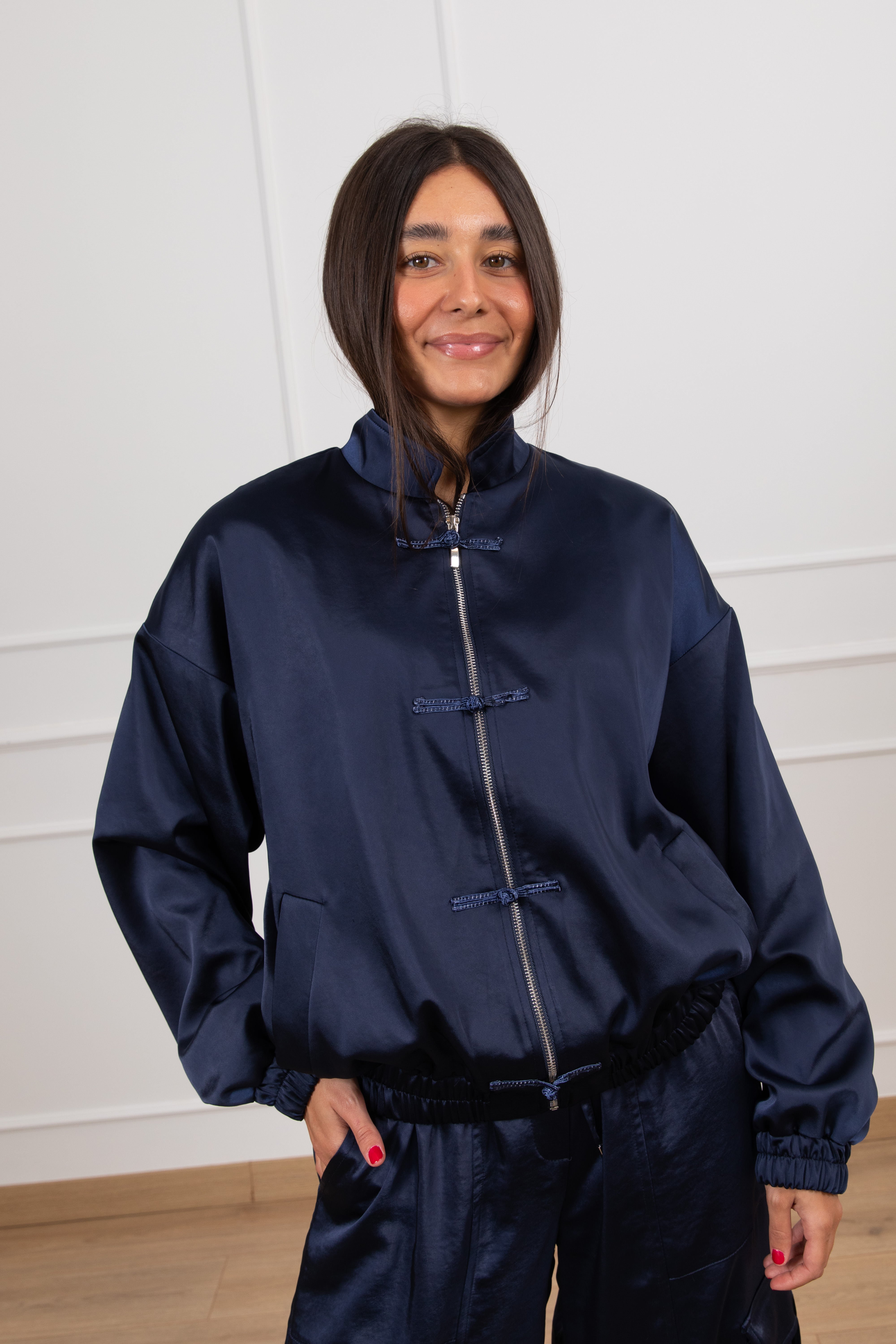 Bomber in raso con alamari Tensione IN