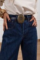 PRE ORDER 13/10 Jeans lavaggio blu con cintura placca Tensione IN
