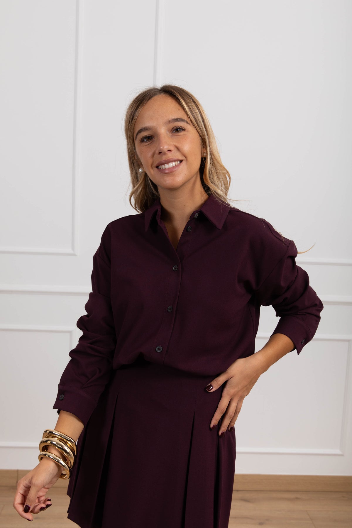 Camicia in viscosa variante bordeaux Tensione IN